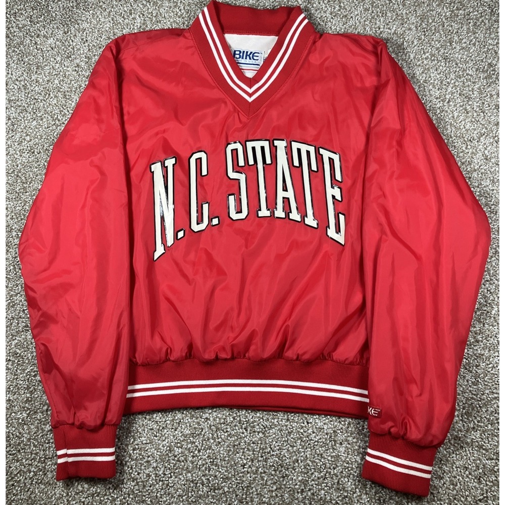 Vintage 90's BIKE North Carolina State University Windbreaker Jacket Medium Red